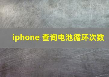 iphone 查询电池循环次数